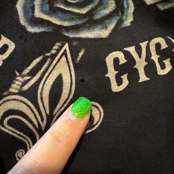 Harley Davidson Artistry in Iron Sacred Heart Rhinestone Y2K T Flawed Small - Picture 10 of 10